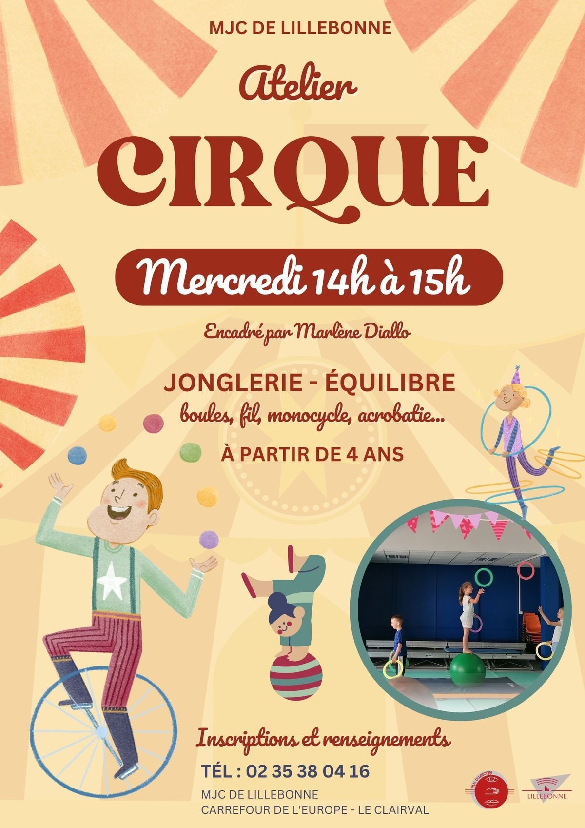 Enfants pendant l’atelier cirque de la MJC